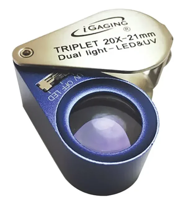 20x triplet loupe with led and uv light